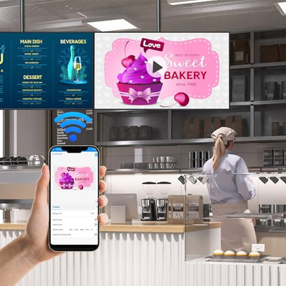 Digital Signage, 55 Inches Digital Signage Display, LED Screen High Brightness Advertising Display Kiosk, High Brightness Android Vertical Horizontal Poster with Content Management System - size: 55 Inches