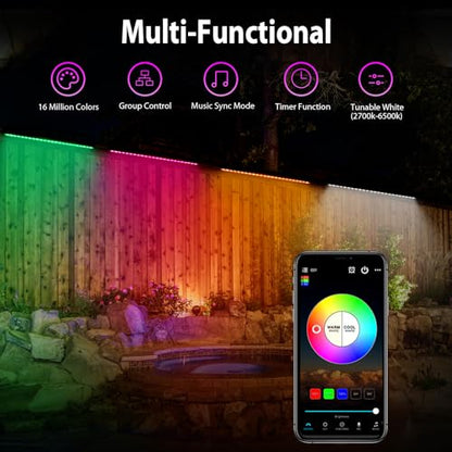 Smart LED Wall Washer Light via APP, 168W Dimmable RGBCCT Linear Light Bar - color: RGBCW Smart Light Bar - Black Housing (Non-linkable)