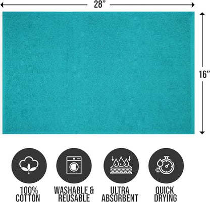 Salon Towels – Pack of 24 (16"x27") 100% Cotton Ring Spun (Not Bleach Proof) Ultra Soft, Highly Absorbent Hand Towels – Bulk for Spa, Gym & Salon (Turquoise) - color: Turquoise
