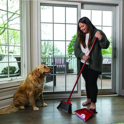 O-Cedar Pet Pro Broom with Step-On Dustpan | Removes Over 99% of Dust & Dirt in One Sweep | Removes 3X More Pet Hair | Quiet Cleaning Tool for Cat and Dog Owners - size: PowerCorner Pet Pro Broom