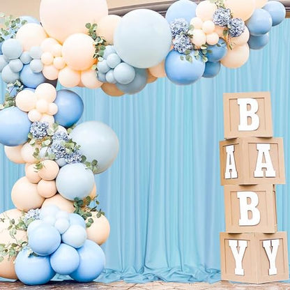 MEETSKY Blue Backdrop Curtains,Birthday Backdrop Drapes,5ft x 7ft,2 Panels - color: Light Blue, size: 60"W x 84"L (Pack of 2)