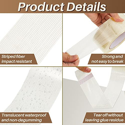 Amylove Filament Strapping Tape, 12 Rolls, 2 Inch X 55 Yard
