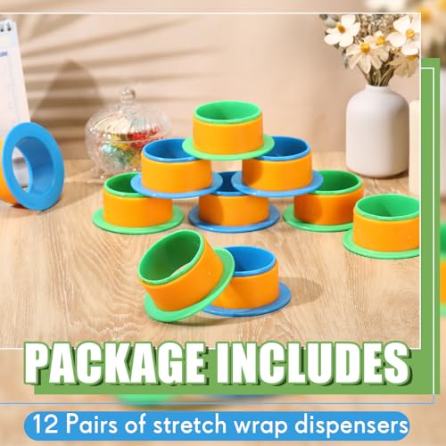 Marsui 12 Pairs Shrink Wrap Handles Fit 3 Inch Core, Plastic Pallet Moving