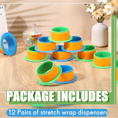 Marsui 12 Pairs Shrink Wrap Handles Fit 3 Inch Core, Plastic Pallet Moving