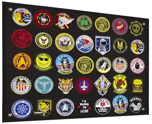 Tactical Patch Display Holder Panel Board for Military Army Morale Hook and Loop Emblems, 18 Inches x 24 Inches, No Patches Included - color: Patch Board, Black - Small