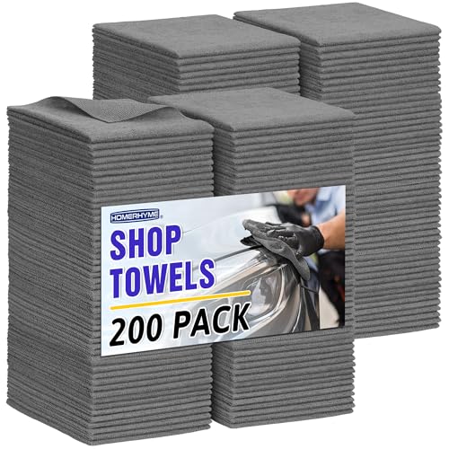 Microfiber Cleaning Cloth, 200 Pack Grey Cleaning Rags Microfiber Towel Bulk Absorbent Lint-Free Wash Cloths, All-Purpose Towels for Cars, Shop, Automotive, Garage, Home & Kitchen - color: Grey, size: 200 Pack