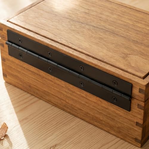 MANCHAP 20 PCS Continuous Piano Hinges, 8 x 1.1 Inch Stainless Steel 0.03 inch Leaf Thickness Black Folding Hinges for Cabinets, Door, Wooden Box