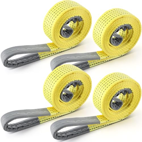 4 Pcs Lift Sling Straps, Yellow, 2'' X 10',14000lb - color: Yellow, size: 2'' X 10',14000lb