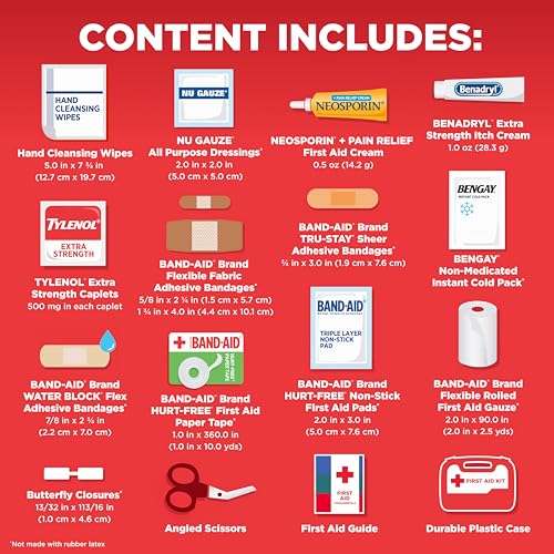 BAND-AID Brand All-Purpose Portable Compact First Aid Kit, 160 Piece - size: 160 Piece