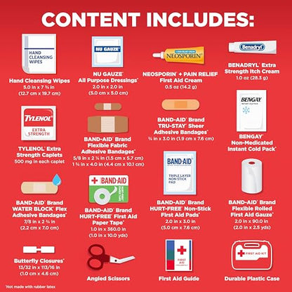 BAND-AID Brand All-Purpose Portable Compact First Aid Kit, 160 Piece - size: 160 Piece