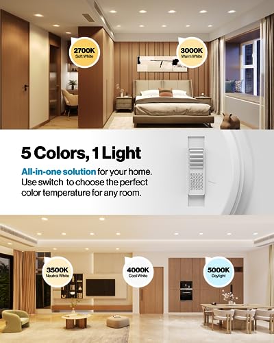 Sunco 50 Pack 6 Inch Retrofit LED Recessed Lights, 5CCT, 13W=100W Dimmable - size: 6 Inch (50 Pack)