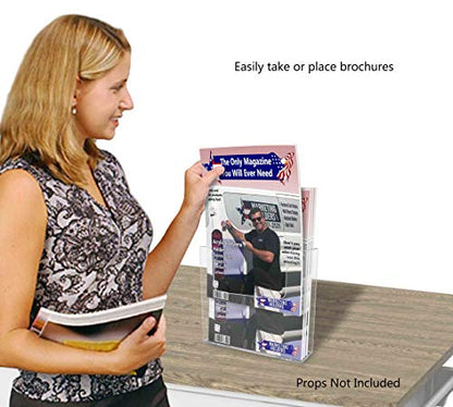 Marketing Holders Hanging Brochure Holder with Hardware for 7.5" Wide Printed Materials and Graphics Wall Mount Bin for Flyers and Oversized Postcards Clear Acrylic Rack for Offices and Libraries - size: 7.5"W Wall Mount