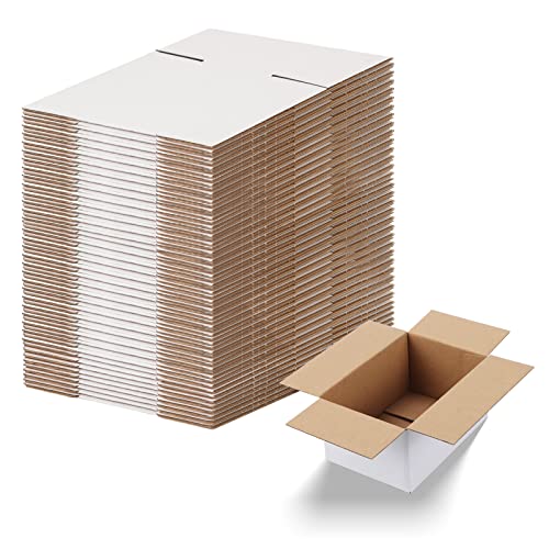 Calenzana 6x4x3 Shipping Boxes Set of 40, White Corrugated Cardboard Box for Mailing Packing Gifts Small Business - size: 6x4x3, style: 40 Pack