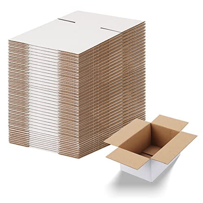 Calenzana 6x4x3 Shipping Boxes Set of 40, White Corrugated Cardboard Box for Mailing Packing Gifts Small Business - size: 6x4x3, style: 40 Pack