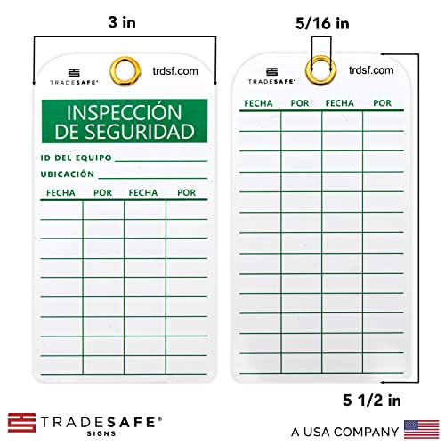 TRADESAFE Spanish Inspection Tags, Inspección de Seguridad, 30 Safety Tags - style: Spanish Inspection Tag