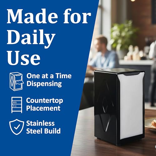 San Jamar H900BK Table Top Tall Napkin Dispenser, Black