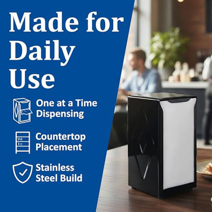 San Jamar H900BK Table Top Tall Napkin Dispenser, Black