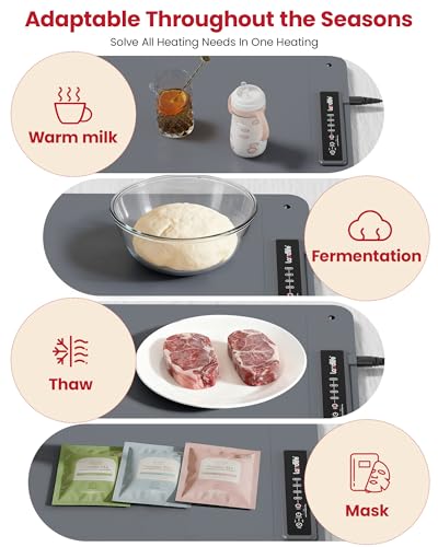 Extra Large Food Warming Mat, XXL 36"x16" Full-Surface Heating - color: Charcoal, size: 36" L × 16" W