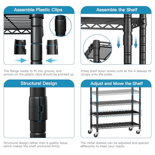 FUTASSI P3 Rolling Clothes Rack, Clothing Racks for Hanging Clothes, Black - color: Black, size: P3