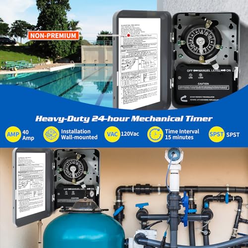 T101M Mechanical Timer Switch120V AC 2HP 40A SPST Electromechanical Timers - style: T101M