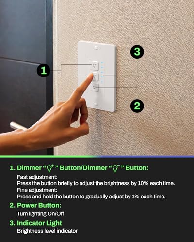 BN-LINK Dimmer Light Switch, Single-Pole Only, Neutral Wire Required