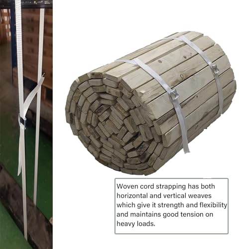 3/4" x 330' Woven Cord Strapping Kit with 50 Pack Metal Wire Buckles