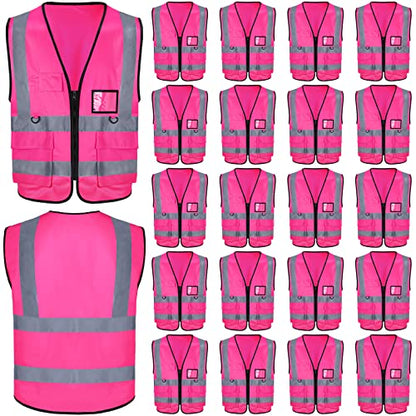 EBOOT 20 Pack Safety Vest High Visibility Reflective, Pink - color: Pink