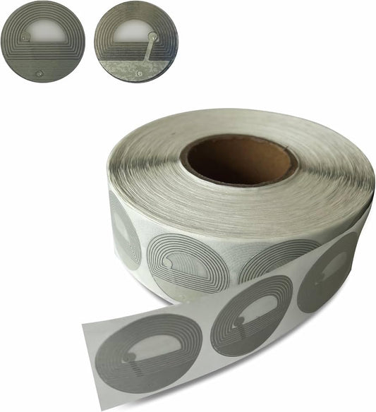 1000 Paper Security Label 1.35 inch (33mm) diam RF 8.2Mhz Clear Checkpoint Compatible – Practical and Effective Anti-Theft Labels for EAS Loss Prevention Systems by Bullseye Protection