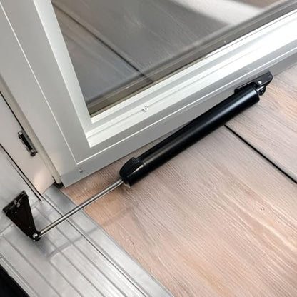 Ideal Security 9700 Heavy Pneumatic Touch & Hold Storm and Screen Door Closer for Wood, Aluminum, and Vinyl Doors, Silent and Smooth Closing, 11.5", White - style: White