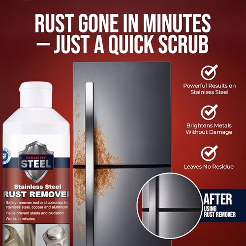 CLEAN MY STEEL Stainless Steel Rust Stain Remover Cream (17 Fl oz) - size: 17 Fl Oz (Pack of 1)