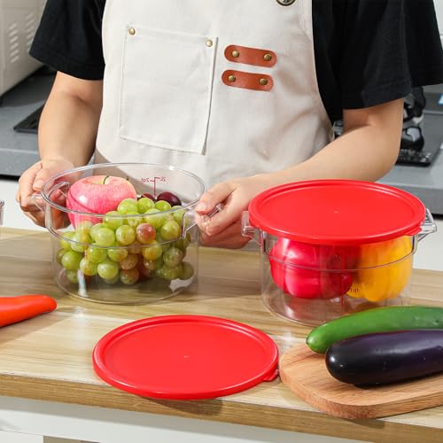Ziliny 1 Pcs 2 Qt Dough Proofing Container with Lid and Red Scale, Red - color: Red, size: 2 Qt