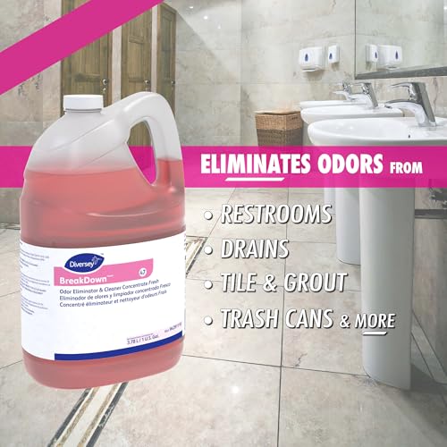 Diversey BreakDown Odor Eliminator & Cleaner Conc, Fresh, 1 gal - size: 1-Gallon