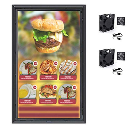 The Display Shield 60-65" Vertical Outdoor Display Cover Anti-Glare & Fans - color: Anti-Glare + Cooling Fan, size: 60-65"