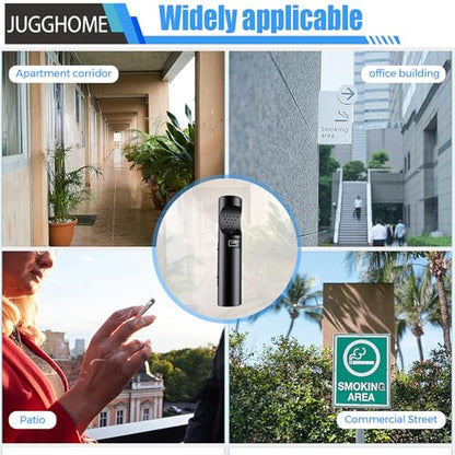 Wall-Mount Cigarette Butt Receptacle for Outside, Outdoor Cigarette Butt Disposal, Commercial Smoking Receptacles to Avoid Discarding Cigarette Butts,Easy to Clean -Black - color: Black