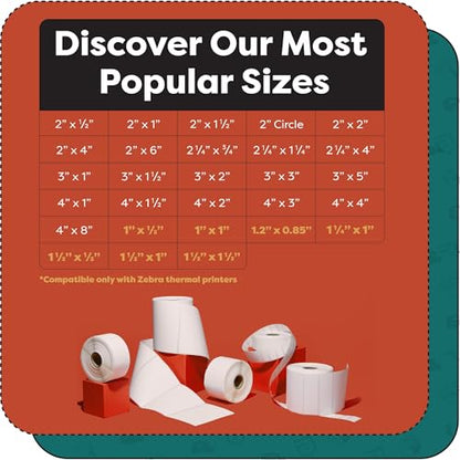 2" X 3" Direct Thermal Labels (6000 Count, 12 Rolls) - Perforated Product - size: 2" X 3"