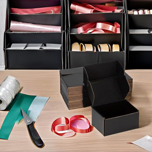 6x4x3 Black Shipping Boxes for Small Business, Packing, 25 Pack - color: Black, size: 6x4x3-Inch