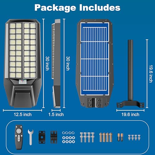Solar Street Lights Outdoor Waterproof Dusk to Down Heavy Duty 10000W Commercial Large Solar Lights Outdoor Motion Sensor with Remote Control LED Parking Lot Flood Lights for Yard Pathway - size: XL-2Pack