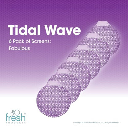 Fresh Products Tidal Wave Urinal Screen Reduce Urine Splash Easy Installation Freshens for 60 Days Long Lasting Fragrance Fabulous Purple Made in USA 6pk Urinal Screens