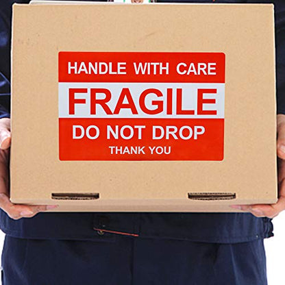 Hybsk 4x6 inch Do Not Drop Thank You Fragile Stickers Adhesive Label 100 Per Roll (4x6 inch) - size: 4x6 inch