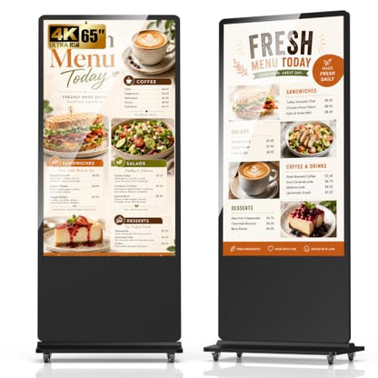 Non-Touch Digital Signage Display, 65 Inch Digital Display Board with HDMI Input, USB Plug-and-Play, Split Screen, Scheduled Power On/Off for Retail, Mall, Front Desk, Advertising - size: 65inch