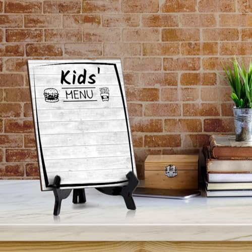 Kids' Menu 6x8 Dry Wipe Table Sign Easy Installation | Restaurant & Bar | Perfect To Clearly Direct Customers & Advertise Specials | No Pen Included - style: Kids' Menu