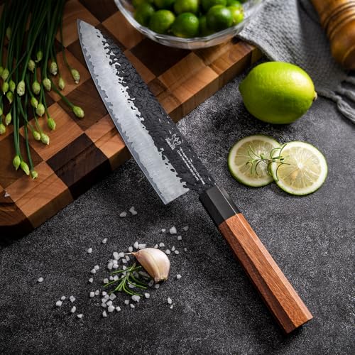 FAMCÜTE Custom Japanese Knife, Hand-Forged 8" Chef Knife with Wooden Handle - size: Customize 8 inch Japanese Knife