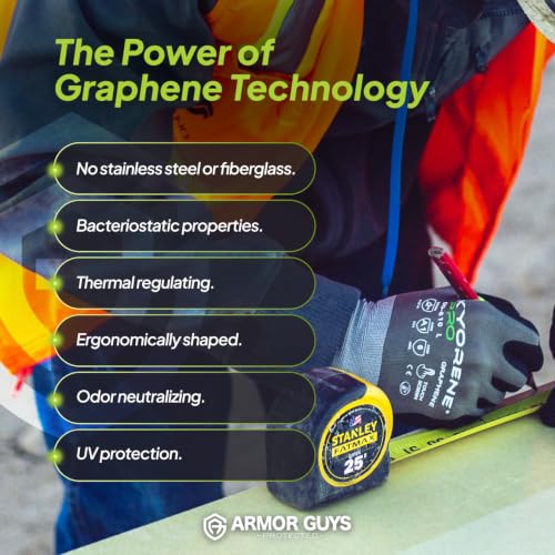 Armor Guys 00-810 Kyorene Pro Graphene Gloves, ANSI A1, Medium, 3 Pairs - size: Medium (Pack of 3)