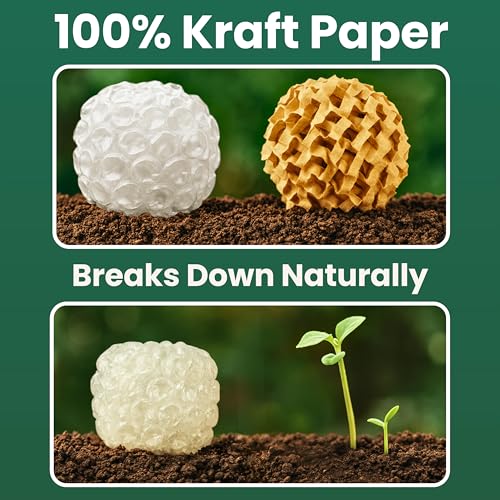 12" x 150FT Honeycomb Packing Paper Roll for Moving & Shipping – Expandable Kraft Cushion Wrap for Small Business Packaging – Eco Friendly Protective Packing Material - size: 12 Inch x 150 Feet