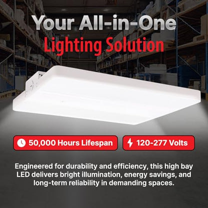 1-Pack LED High Bay Lights, Versatile 21,150 Lumens 150W Linear Fixture, 5000K Daylight, Peak 141LM/W Efficiency, 120-277V Universal, CRI>80, Commercial Grade, 7-Year Warranty - size: 150(120-277V)