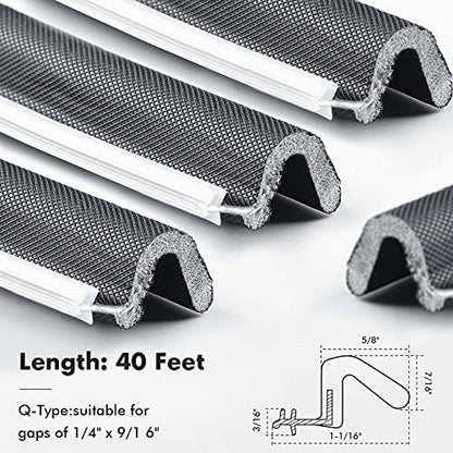 BBTO Weather Stripping Door Window Seal V-Shaped Foam Kerf, 40 Feet, Black - color: Black, size: 40 Feet