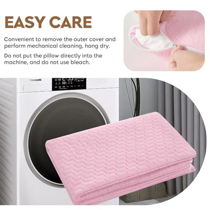 Small Shredded Memory Foam Pillow, Camping Pillow Travel Pillow - Compressible Medium Firm, Breathable Cover, Ideal Backpacking Hiking, Airplane and Car (Apricot Pink, M) - color: Apricot Pink, size: M-17.7 X 13.8 Inch