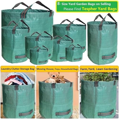 Professional 2-Pack 106 Gallon Large Lawn Garden Bags (D31,H31 inch) Yard Waste Bag with Gardening Gloves for Big Leaf Bag,Yard Debris,Garden Trash Container,Lawn Grass Clippings,Weeds Bags 4 Handles