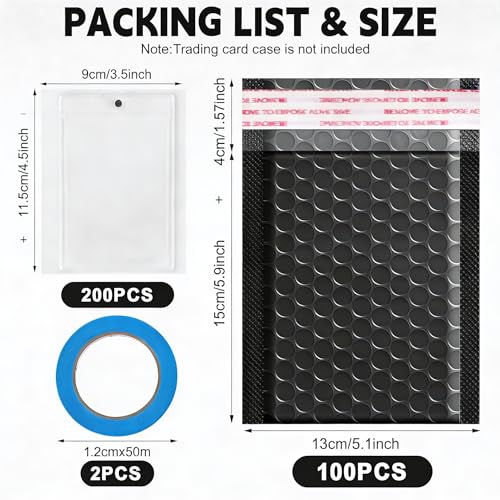 ANSSDO 302 Pcs Trading Cards Shipping Supplies Packaging Protector Kit - color: 3.5x4.5 Inches