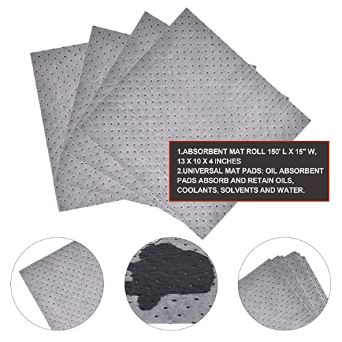A A IN 2pack Oil Absorbent Pads, Oil Maintenance Mat Roll - style: 2pack 150' L x 15"